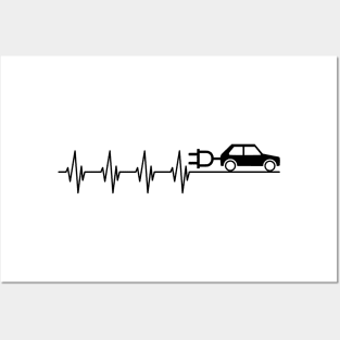 Electric Car Heartbeat Posters and Art